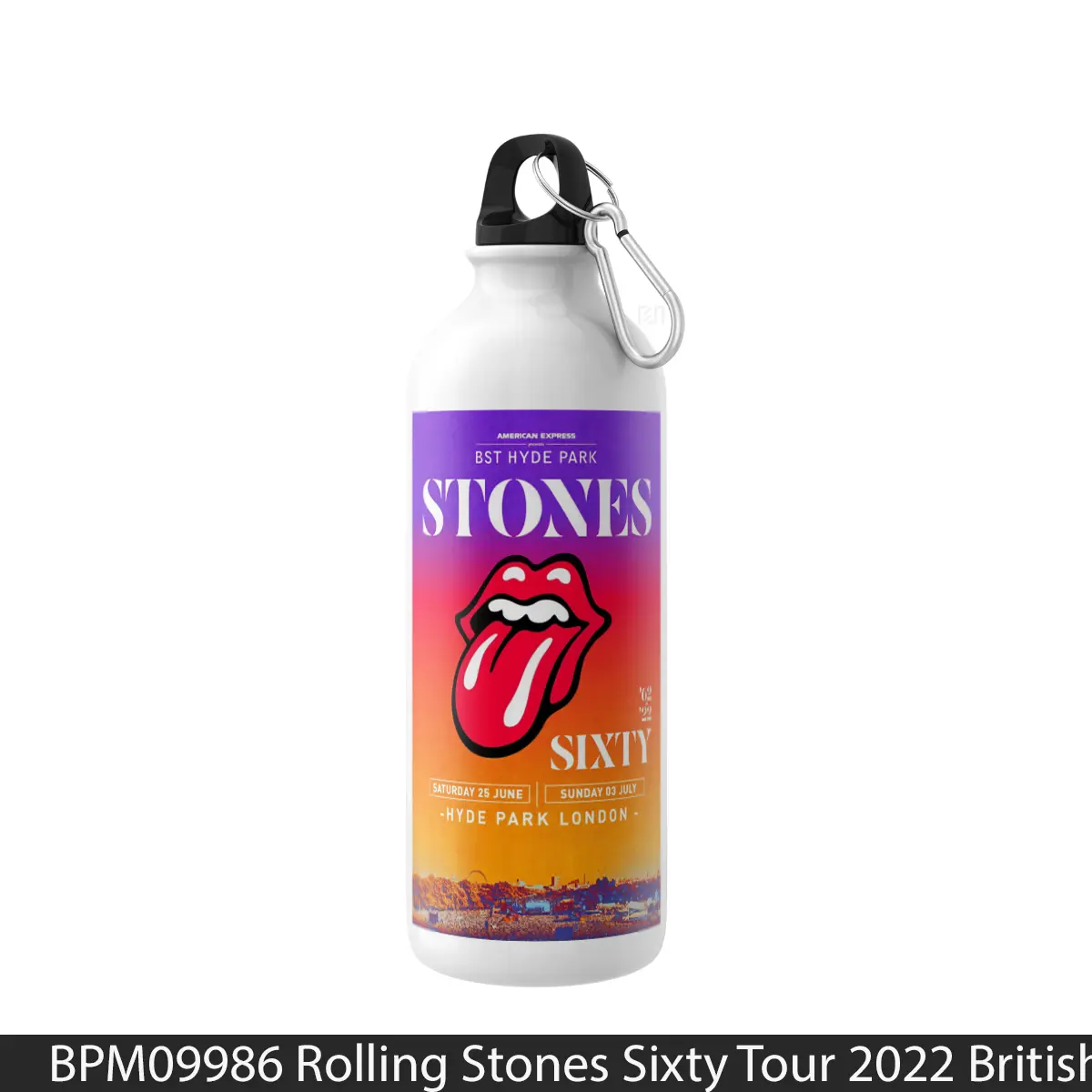 Botol Rolling Stones Sixty Tour 2022 British Summer Time London - Music Sport Bottle