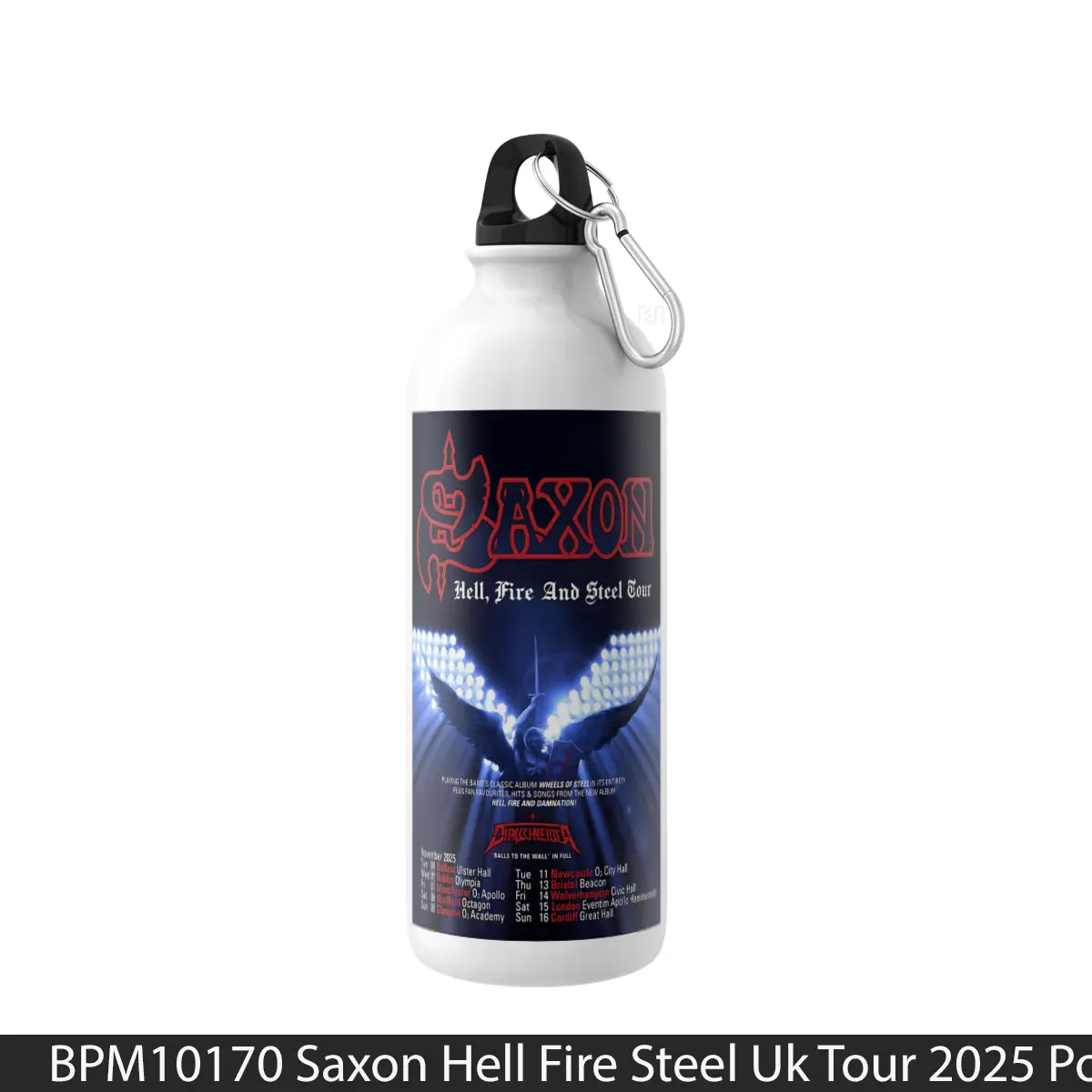Botol Saxon Hell Fire Steel Uk Tour 2025 - Music Sport Bottle