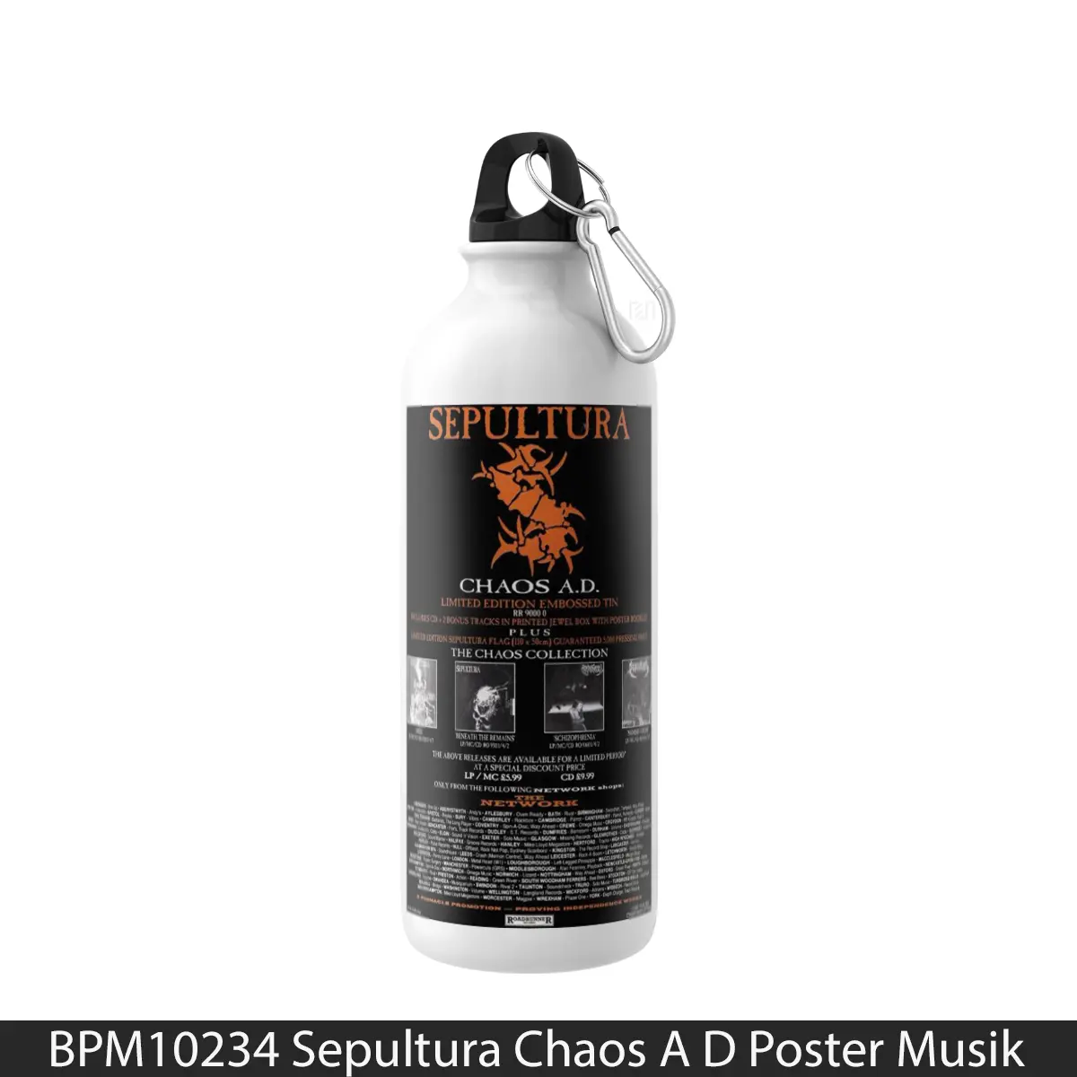 Botol Sepultura Chaos A D - Music Sport Bottle