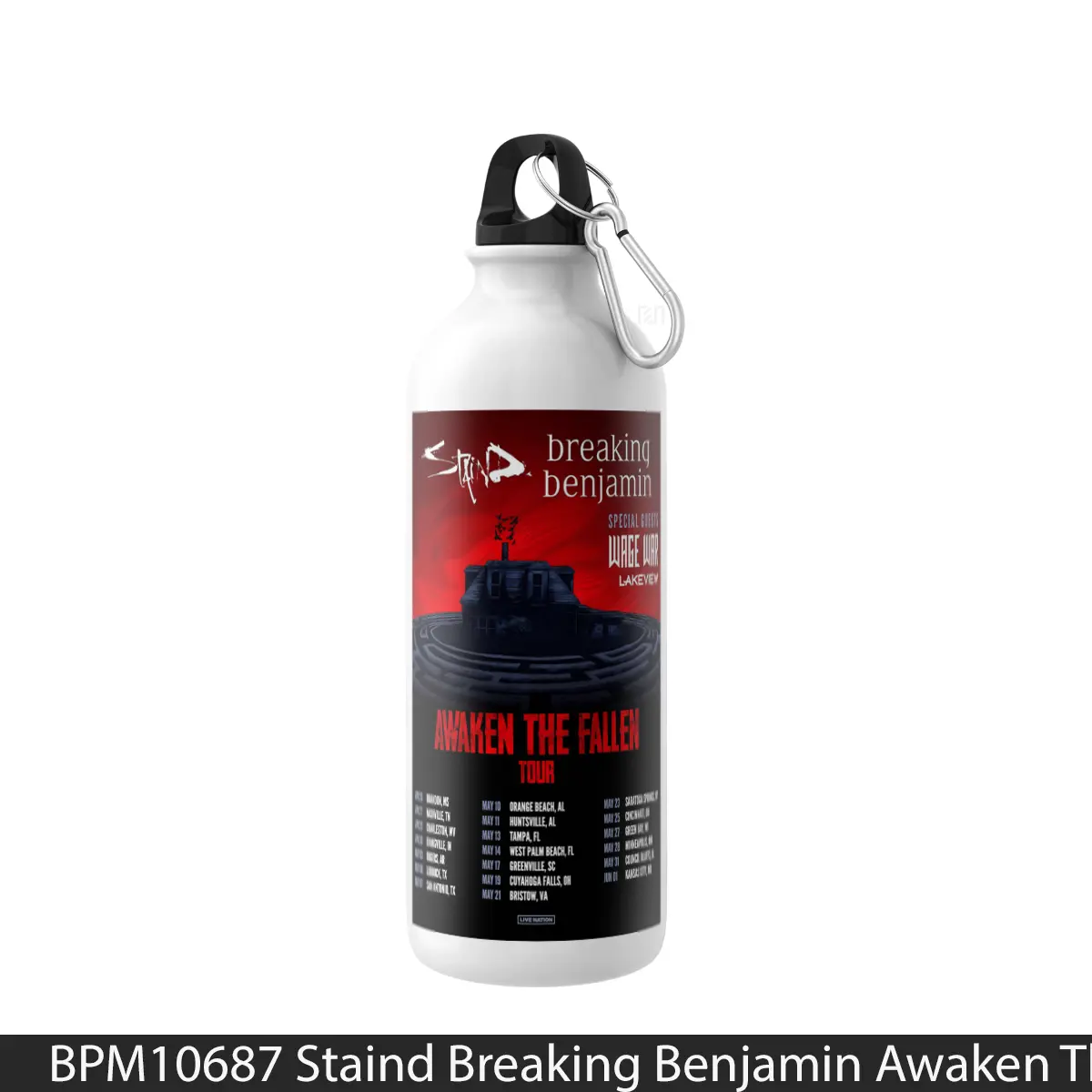 Botol Staind Breaking Benjamin Awaken The Fallen Tour 2025 - Music Sport Bottle
