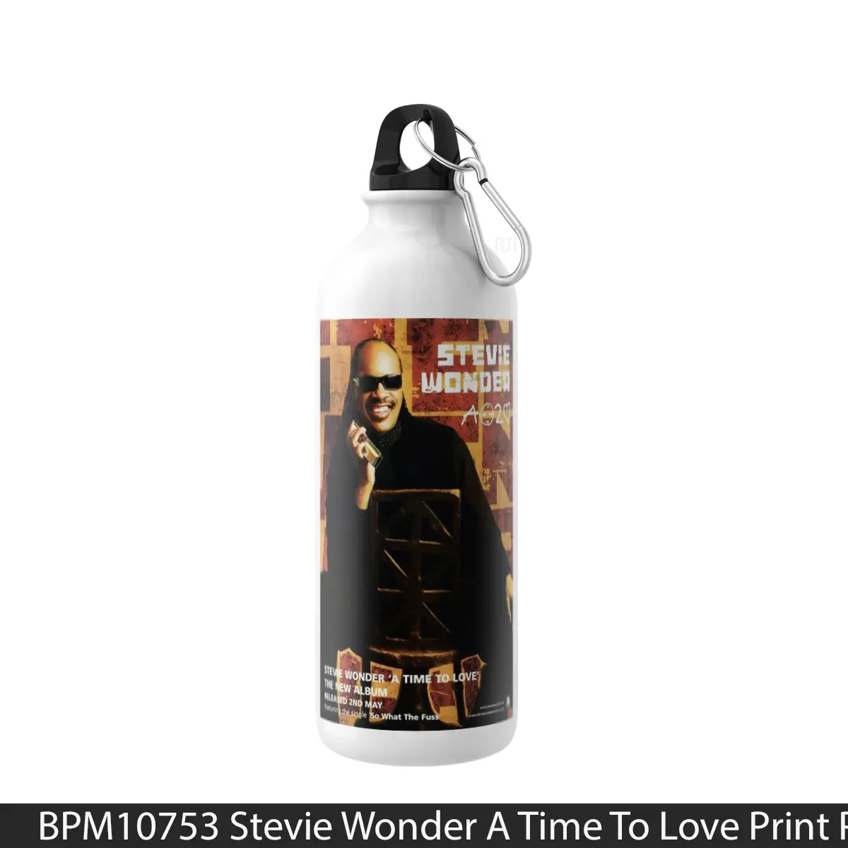 Botol Stevie Wonder A Time To Love Print - Music Sport Bottle