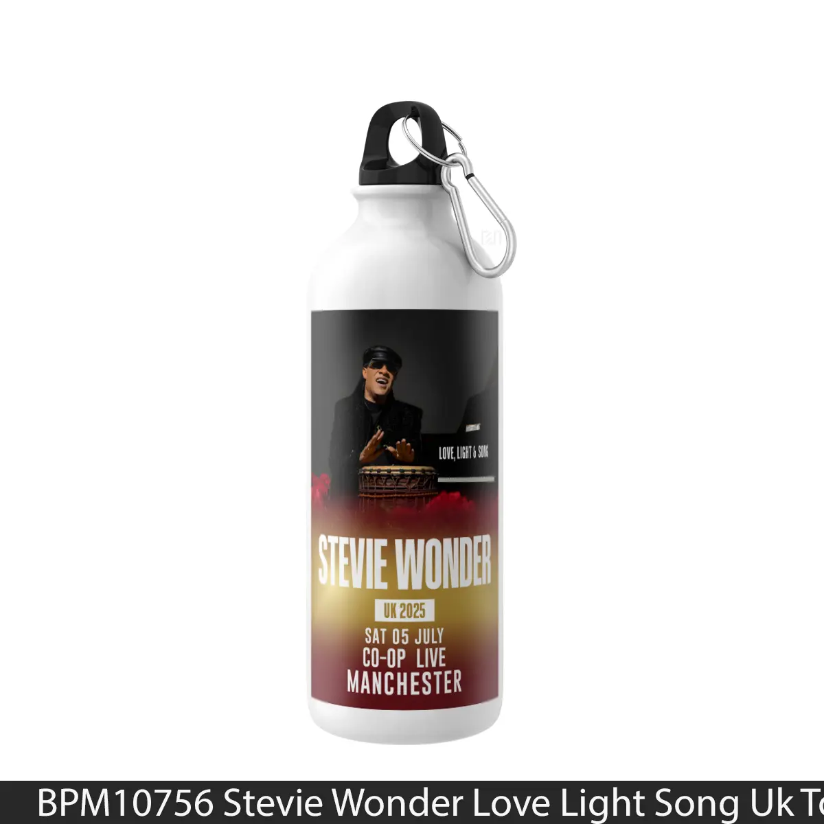 Botol Stevie Wonder Love Light Song Uk Tour 2025 Manchester - Music Sport Bottle