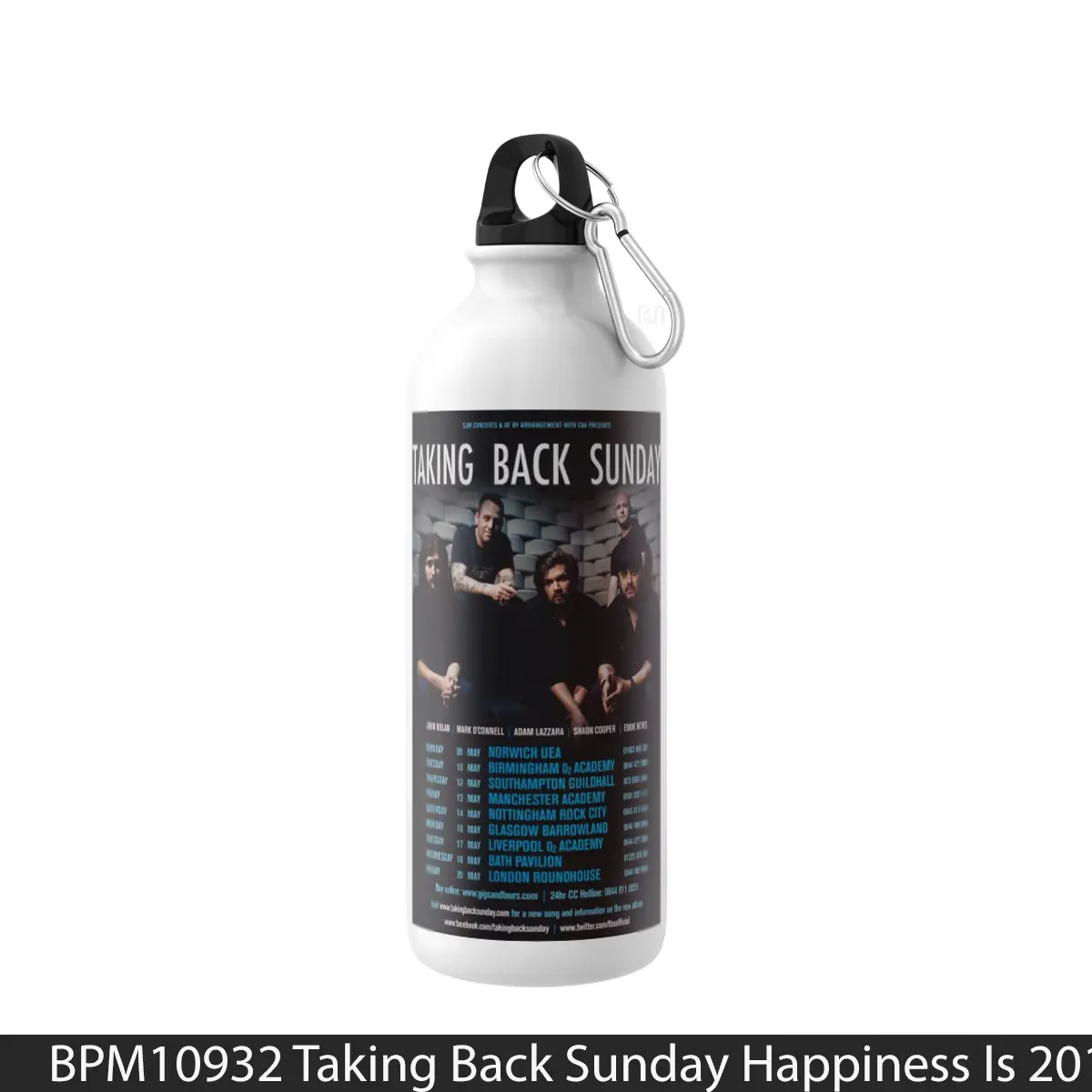 Botol Taking Back Sunday Happiness Is 2011 Uk Tour - Music Sport Bottle
