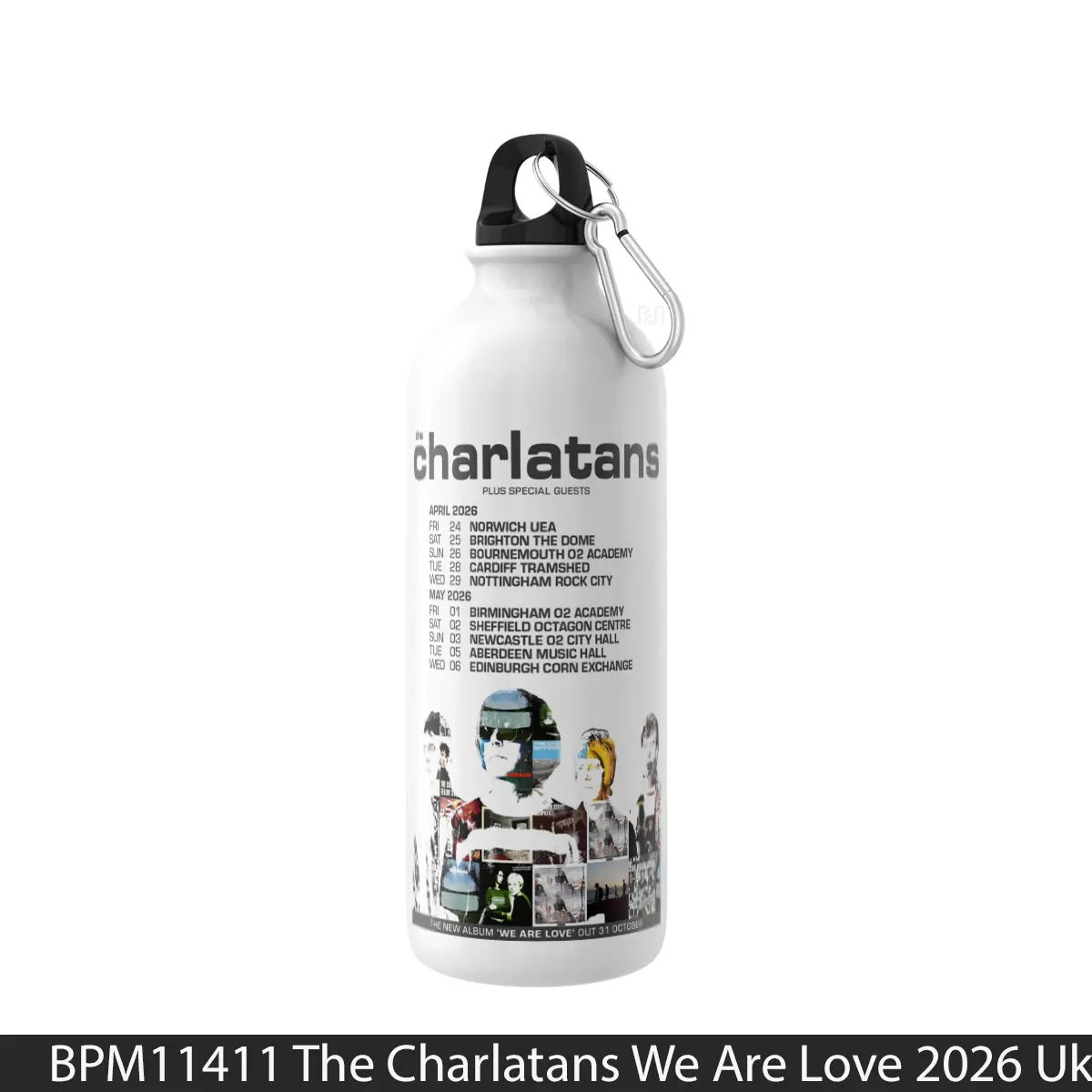 Botol The Charlatans We Are Love 2026 Uk Tour - Music Sport Bottle
