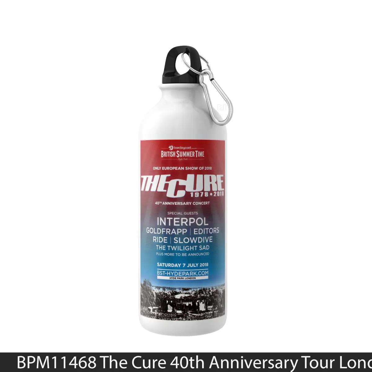 Botol The Cure 40Th Anniversary Tour London Hyde Park - Music Sport Bottle