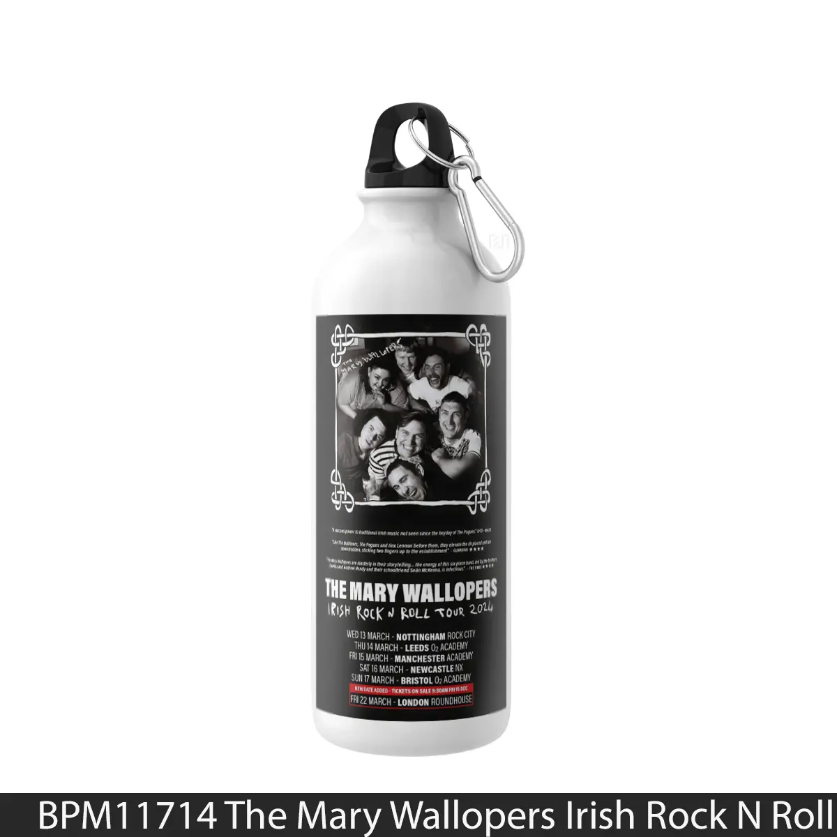 Botol The Mary Wallopers Irish Rock N Roll Tour 2024 - Music Sport Bottle