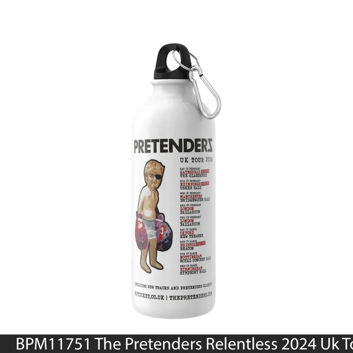 Botol The Pretenders Relentless 2024 Uk Tour - Music Sport Bottle