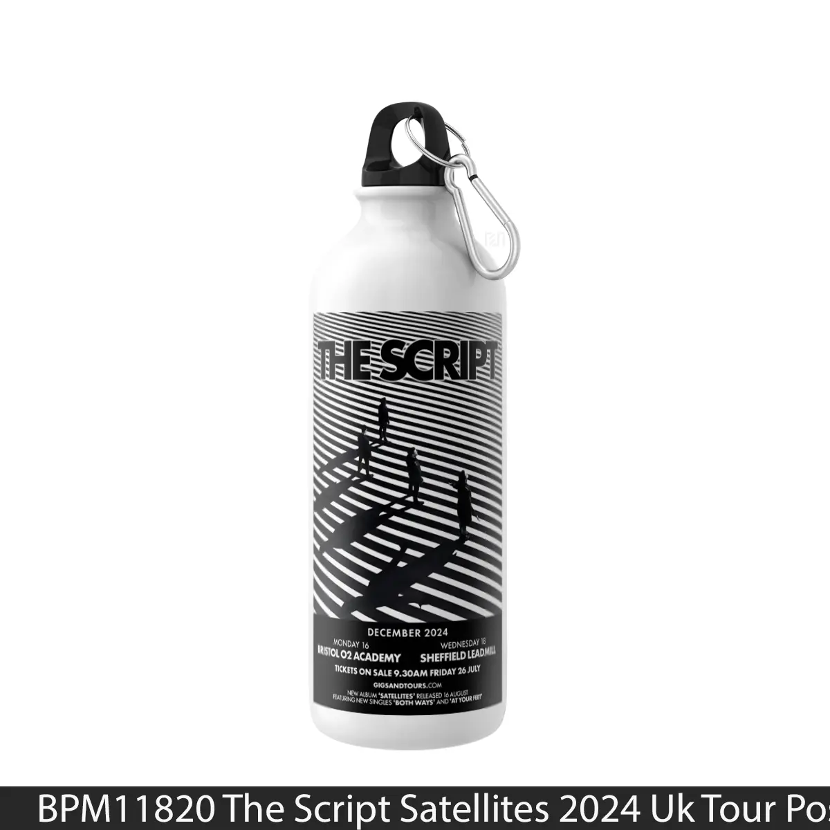 Botol The Script Satellites 2024 Uk Tour - Music Sport Bottle