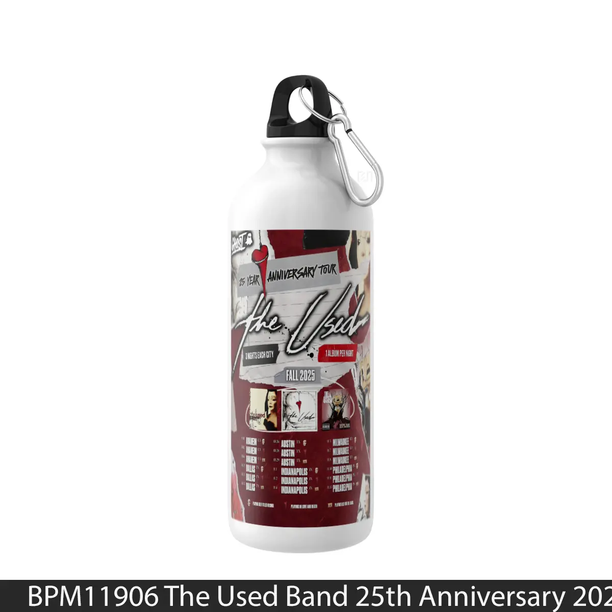 Botol The Used Band 25Th Anniversary 2025 North Americ - Music Sport Bottle
