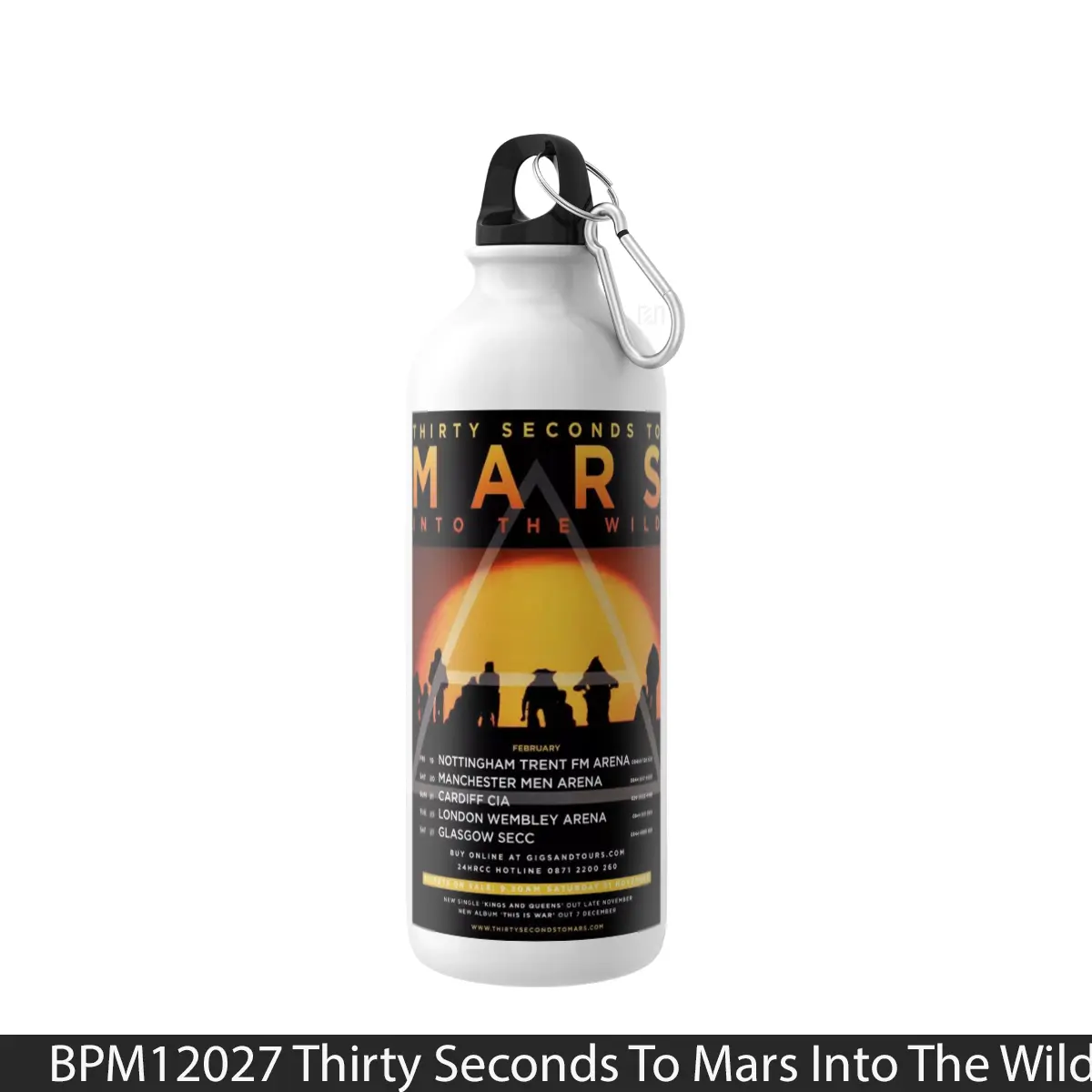 Botol Thirty Seconds To Mars Into The Wild 2010 Uk Tour - Music Sport Bottle