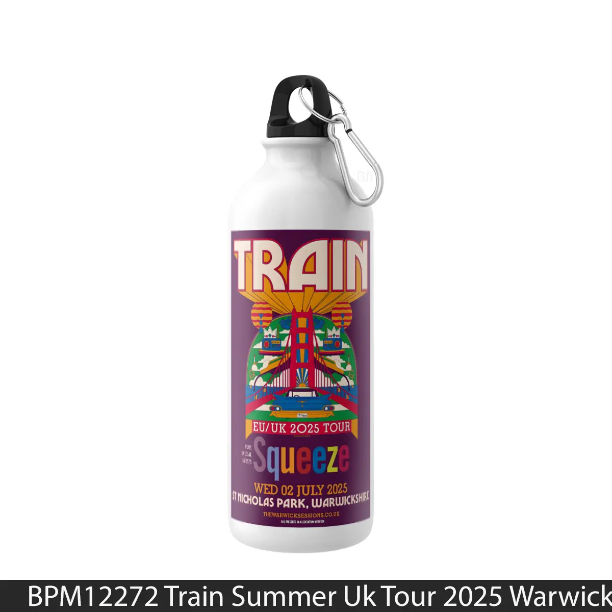 Botol Train Summer Uk Tour 2025 Warwickshire - Music Sport Bottle