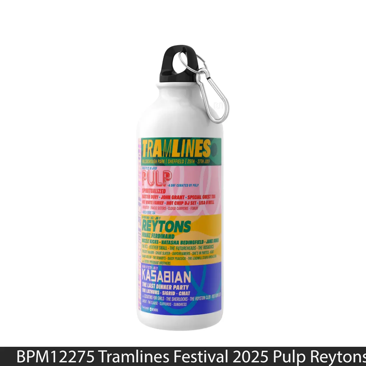 Botol Tramlines Festival 2025 Pulp Reytons Kasabian - Music Sport Bottle