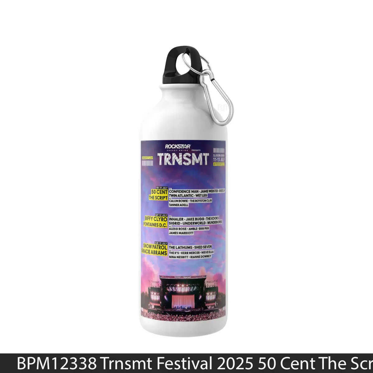 Botol Trnsmt Festival 2025 50 Cent The Script Biffy Clyro Snow Patrol Line Up - Music Sport Bottle