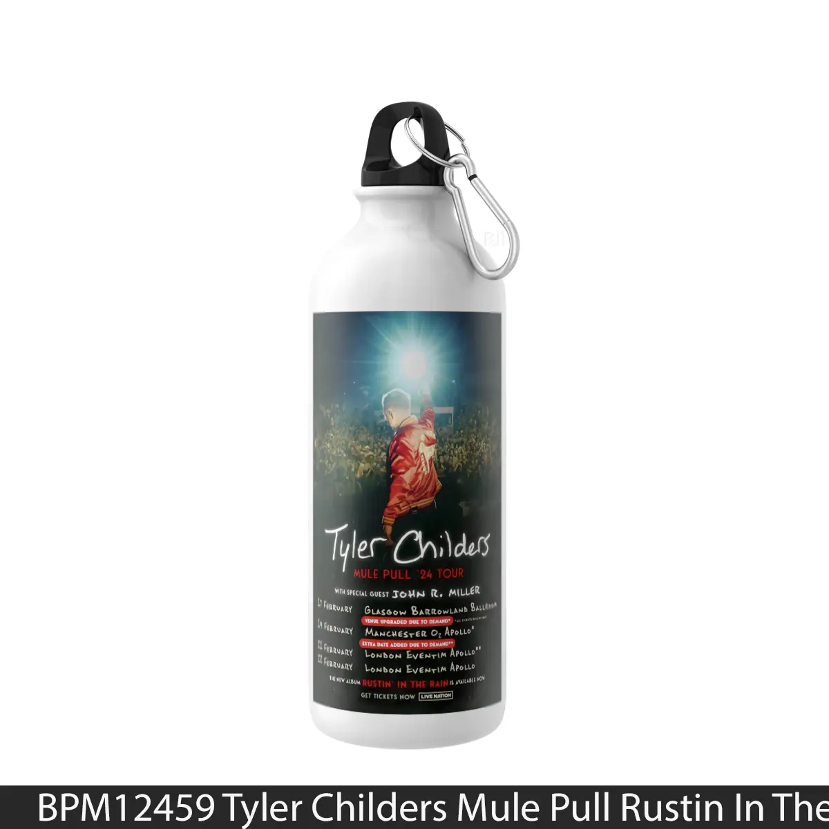 Botol Tyler Childers Mule Pull Rustin In The Rain Uk Tour 2024 - Music Sport Bottle