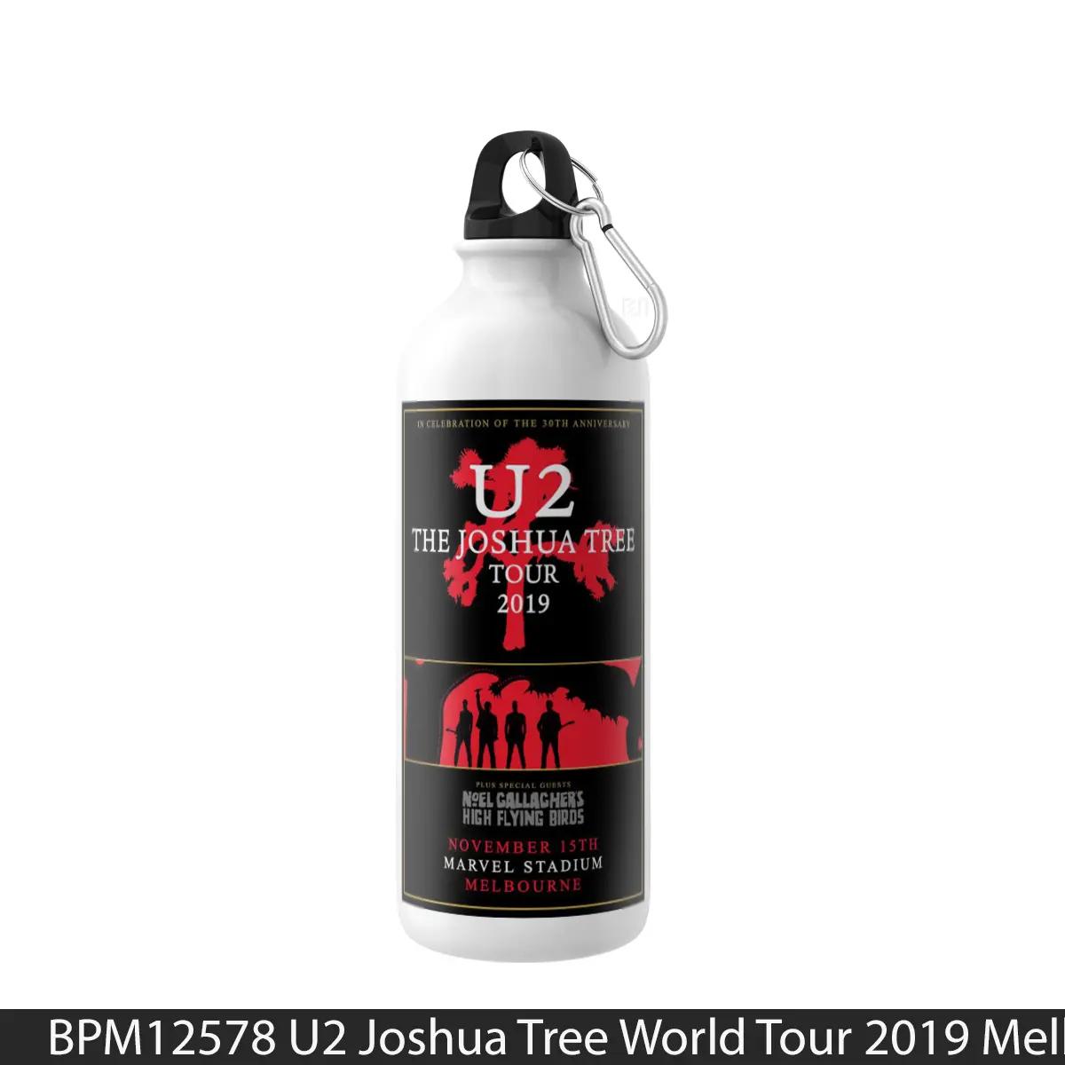Botol U2 Joshua Tree World Tour 2019 Melbourne Red - Music Sport Bottle
