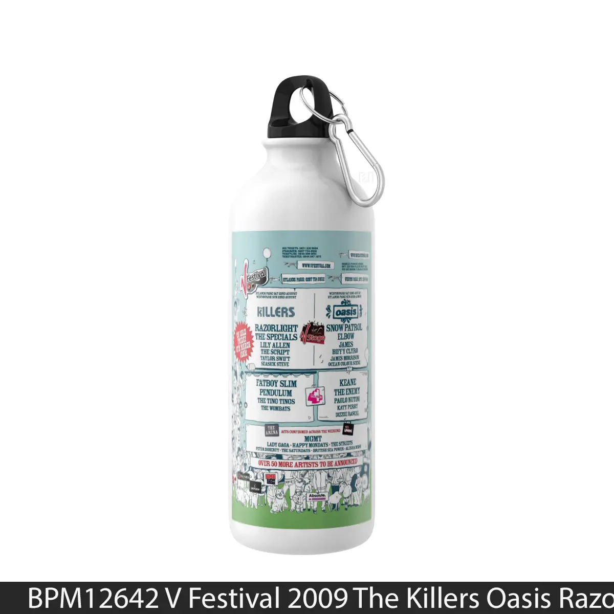Botol V Festival 2009 The Killers Oasis Razorlight - Music Sport Bottle