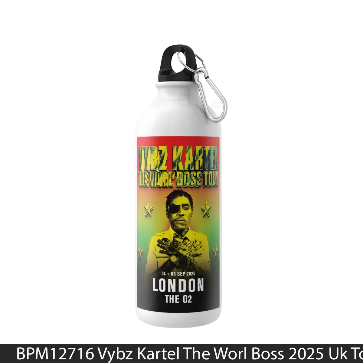 Botol Vybz Kartel The Worl Boss 2025 Uk Tour - Music Sport Bottle