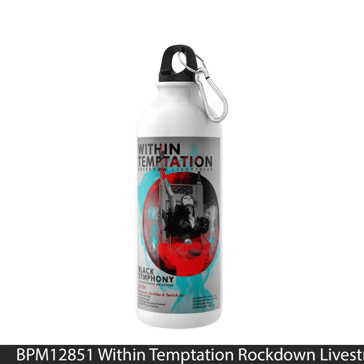 Botol Within Temptation Rockdown Livestream Black Symphony 2020 - Music Sport Bottle